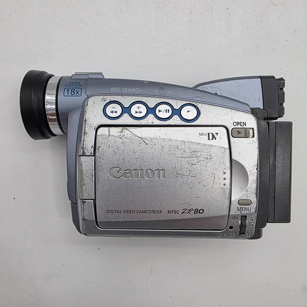 Canon ZR80 MiniDV Camcorder 18x Optical Zoom Digital Video Parts Repair